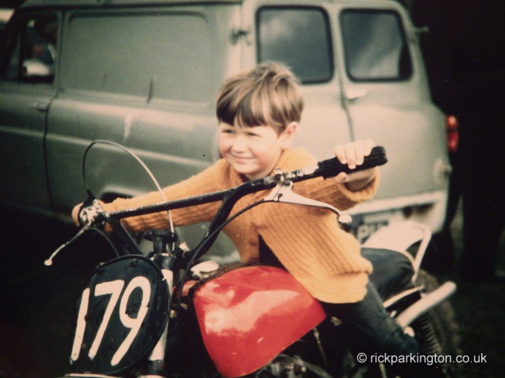 Me on Dad's Tribsa scrambler circa 1967