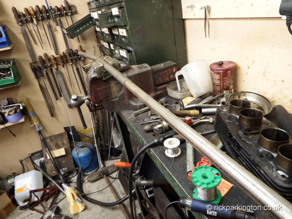 Handlebar making, lucky they're just Vincent straights...